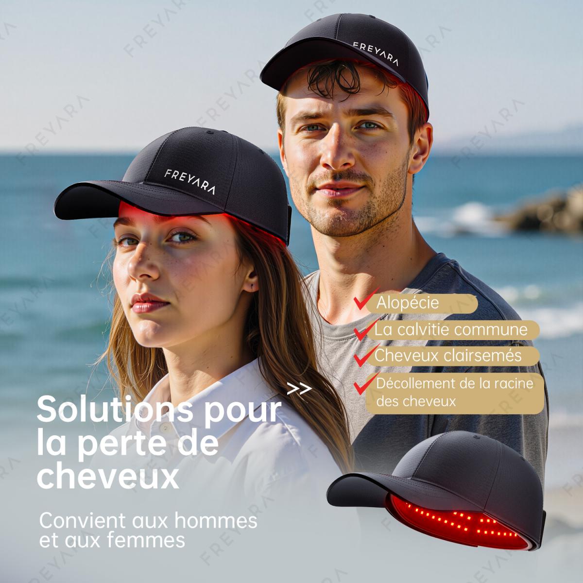 Cache Repousse FREYARA Bonnet de luminothérapie 258 LED rouge et bleu, appareil de ...