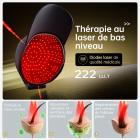 Casquette de thérapie laser 222 LLLT, énergie hautement focalisée, atteignant directement la racine du follicule pileux (5-8 mm), dispositif de repousse des cheveux