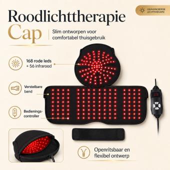 216-LED rode lichttherapiehoed voor haargroei, dubbele toewijzing 660 nm en 850 nm