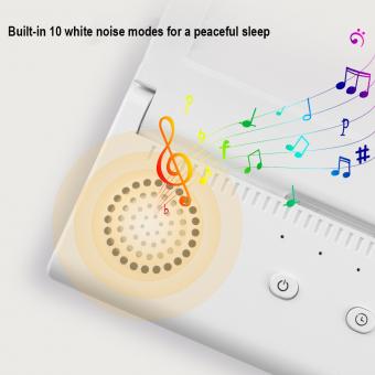 Lampe LED Happy Light 1.0, lampe de luminothérapie multifonctionnelle contre la dépression saisonnière avec 10 bruits blancs apaisants, lampe de 10 000 lux pour améliorer l'humeur