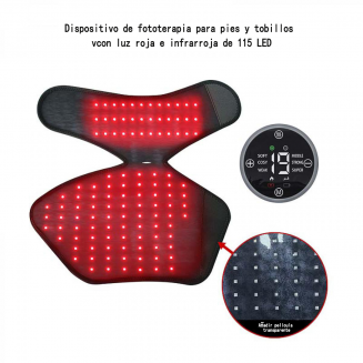 Alivia la artritis en los pies, los esguinces y el dolor muscular.LED-FeetRepair G33, dispositivo de fototerapia para pies y tobillos, con 115 luces LED rojas e infrarrojas (se vende por separado).