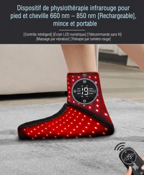 Appareil de luminothérapie LED-FeetRepair G33, 115 LED, lumière rouge et infrarouge, pour les pieds et les chevilles (emballage individuel). Soulage l'arthrite, les entorses et les douleurs musculaires des pieds.