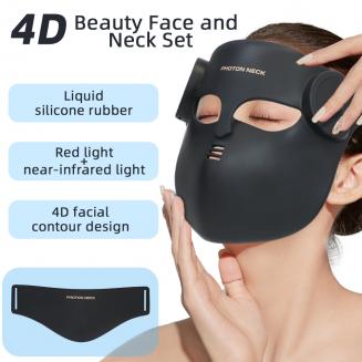 FREYARA LED-FacialGlow 4D – Masque LED Visage professionnel en silicone à luminothérapie 8 couleurs pour le visage et le cou, anti-âge et éclat, 400 LEDs