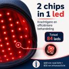 Draadloze lichttherapiekap met 84 led's, bevordert gezonde haargroei, 1800 mAh batterijcapaciteit, oplaadbaar en draagbaar.