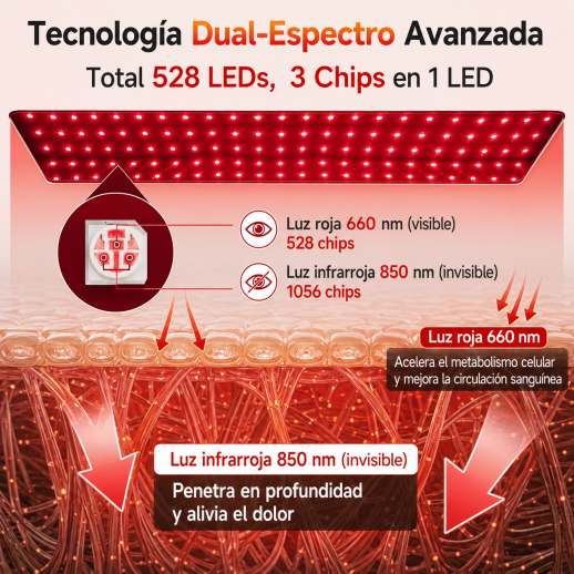 Botas de terapia de luz roja e infrarroja de grado médico con 528 LED para piernas y pies.