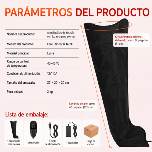 Botas de terapia de luz roja e infrarroja de grado médico con 528 LED para piernas y pies.