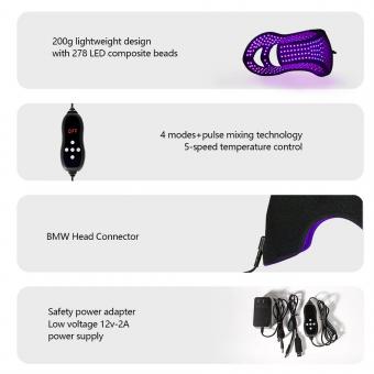 2-in-1 278LED Light Therapy Mask & Cap for Face & Hair,Professional 4-Wavelength LED Light Therapy for Face and Scalp Health