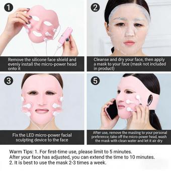 Masque LED 3-en-1 avec Micro-Vibrations – Favorise l’Absorption du Sérum, Stimule le Collagène et Illumine la Peau