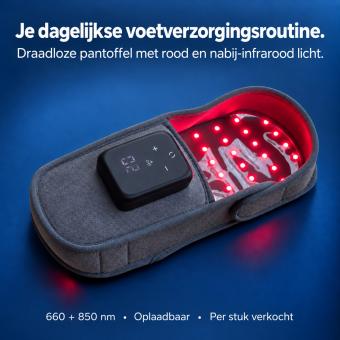 90LED Draadloze Roodlicht- en Infraroodtherapie Pantoffels met Volledige Dekking – voor Diepe Pijnverlichting en Herstel Thuis – Eén stuk