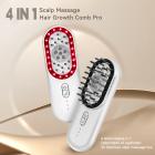 FREYARA Peigne de massage du cuir chevelu 4-en-1 – EMS, lumière rouge, chaleur et vibration pour favoriser la croissance des cheveux, stimuler la circulation et améliorer l’absorption des soins