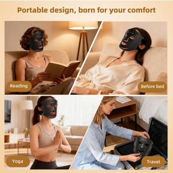 FREYARA Professional 8-Color LED Light Therapy Silicone Face Mask for Full Face and Jawline Coverage, Anti-aging ,Brightening, Wrinkles and Acne