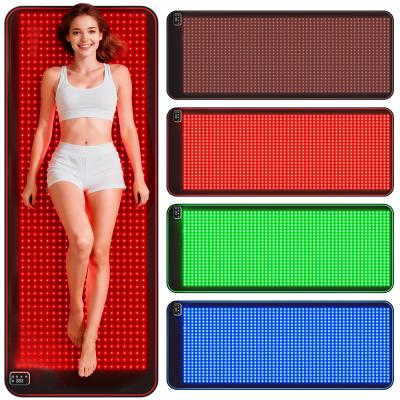 Esterilla de fototerapia corporal completa FREYARA de 183 x 72 cm, 4 colores, 1344 LED, para rejuvenecer la piel, aliviar el dolor y relajar los músculos en casa.