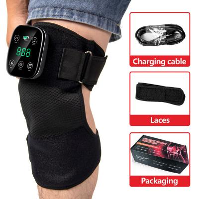 Draadloze kniebrace met 60 LED's en rood licht, inclusief 5000mAh batterij, warmte- en vibratiefunctie voor gewrichtsverlichting.