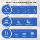 4-in-1 Draadloze Roodlichttherapie Kniebrace met Warmte, Vibratiemassage en Infrarood – voor Verlichting van Gewrichtspijn, Artritis en Sportherstel