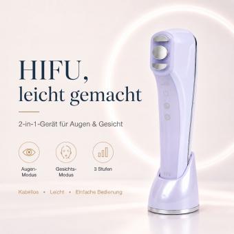HIFU - FacialDefy 3.0 Lite, 2in1 Augen- & Gesichts-HIFU Ultraschallgerät Für HIFU Behandlung & Facelifting, Mikrofokussiert, Kollagenproduktion Anregen, Faltenreduzierung