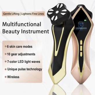  MF-FacialGlow HC029, Multifunctional 6in1 Beauty Instrument,Microcurrent, Heat & 7-LEDs for Lifting & Rejuvenation