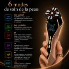 MF-FacialGlow HC029, Instrument de beauté multifonction 6 en 1, microcourant, chaleur et 7 LED pour lifting et rajeunissement