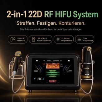 FREYARA HIFU FacialDefy 6.0, Professionelles 2-in-1 HIFU & Radiofrequenz Kosmetikgerät zur Hautstraffung, Facelifting und Körperformung