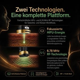 FREYARA HIFU FacialDefy 6.0, Professionelles 2-in-1 HIFU & Radiofrequenz Kosmetikgerät zur Hautstraffung, Facelifting und Körperformung