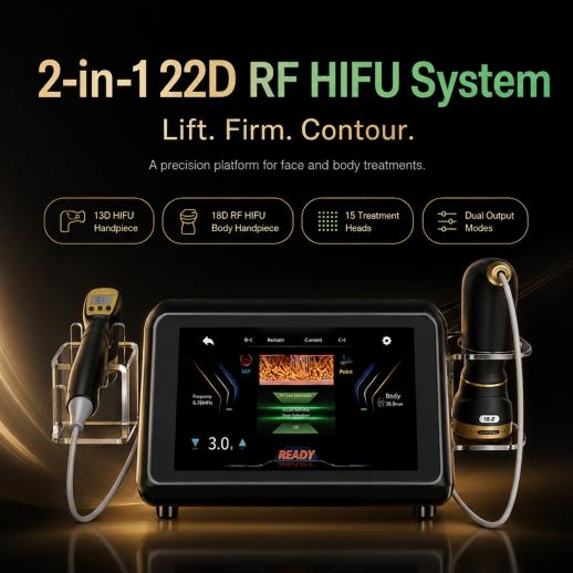FREYARA HIFU FacialDefy 6.0, Professionelles 2-in-1 HIFU & Radiofrequenz Kosmetikgerät zur Hautstraffung, Facelifting und Körperformung