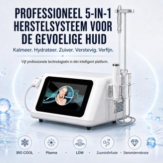 Professioneel 5-in-1 Schoonheidsapparaat voor de Gevoelige Huid – Verlicht Snel Roodheid, een Brandend en Prikkend Gevoel, Verstevigt en Hydrateert de Huid en Kalmeert Ontstekingen