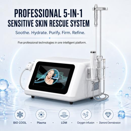 FREYARA-Professionelles 5-in-1 Kosmetikgerät für empfindliche Haut – Lindert schnell Rötungen, Brennen & Stechen, Strafft, Spendet Feuchtigkeit und Beruhigt Entzündungen