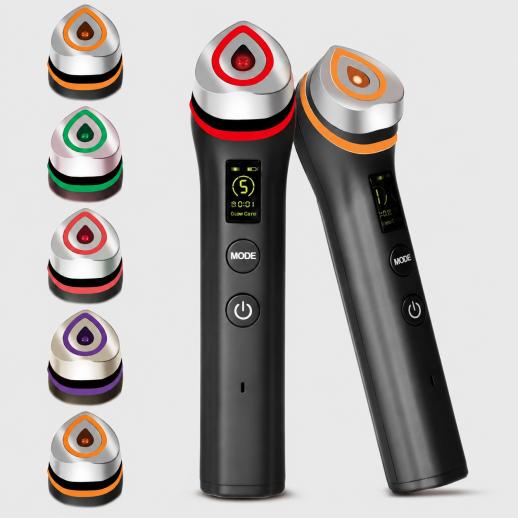 Appareil de beauté professionnel 6-en-1 EMS, LED et électroporation – lifte la peau, optimise l’absorption des sérums, revitalise le teint, et aide à réduire l’acné et les rides à domicile