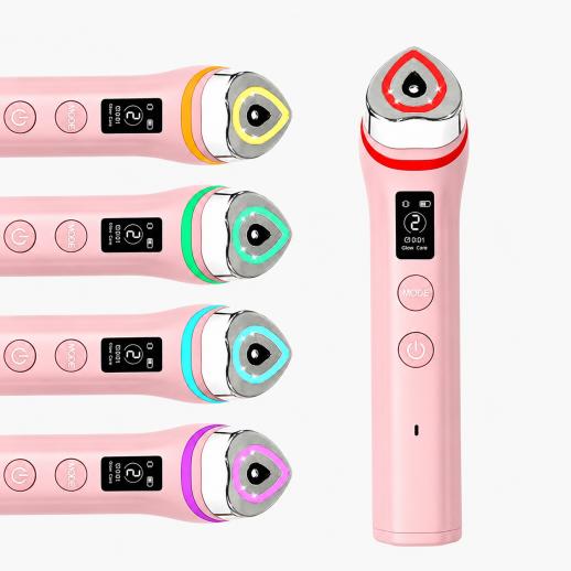 Appareil de beauté professionnel 6-en-1 EMS, LED et électroporation – lifte la peau, optimise l’absorption des sérums, revitalise le teint, et aide à réduire l’acné et les rides à domicile