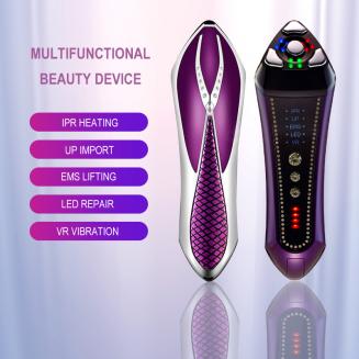 Multifunctional 5in1 Cordless Anti-Aging Device Beauty Instrument, IPR, EMS, LED and Vibration for Face Lift, Firm, Clear Acne, Reduce Wrinkles