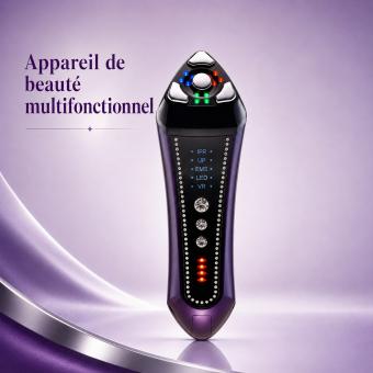 Appareil de beauté anti-âge 5-en-1 sans fil – IPR, EMS, LED et vibration pour lifter, raffermir, purifier la peau et réduire les rides