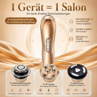 FREYARA RF EMS LED Anti-Aging Gesichtsgerät für Zuhause – Faltenreduzierung, Hautstraffung, Lifting & Hautverjüngung für strahlende Haut