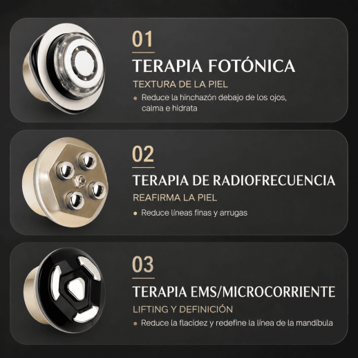 FREYARA SkinFusion Pro Sistema Profesional RF + EMS + LED con 3 Cabezales Intercambiables para el Cuidado Facial Avanzado