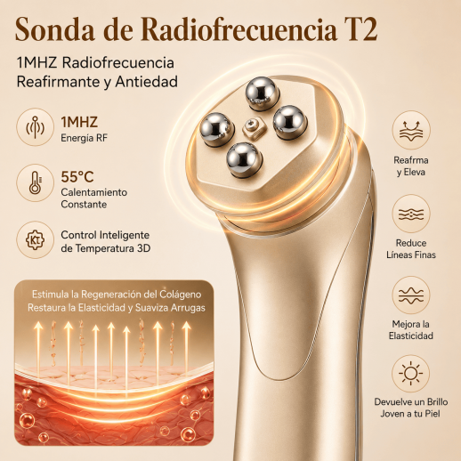 FREYARA SkinFusion Pro Sistema Profesional RF + EMS + LED con 3 Cabezales Intercambiables para el Cuidado Facial Avanzado
