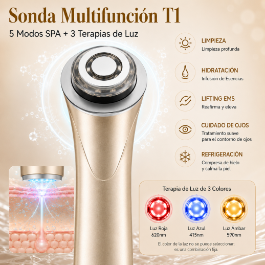 FREYARA SkinFusion Pro Sistema Profesional RF + EMS + LED con 3 Cabezales Intercambiables para el Cuidado Facial Avanzado