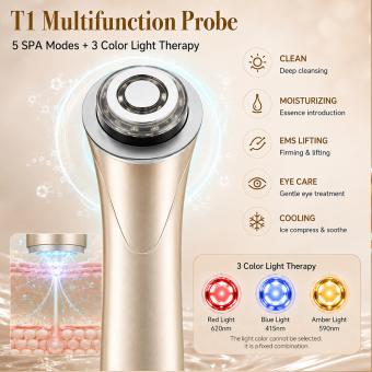FREYARA Ultimate At-Home RF + EMS + LED Triple-Tech Anti-Aging Facial Beauty Device for Erase Wrinkles, Lift, Tighten, Firming, Skin Glow