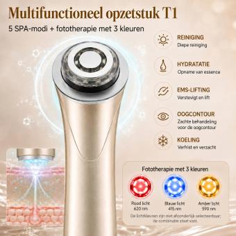 FREYARA Ultiem RF + EMS + LED 3-in-1 Anti-Aging Gezichtsverzorgingsapparaat voor Thuisgebruik – voor Rimpelverwijdering, Lifting, Huidverstrakking, Versteviging en een Stralende Huid
