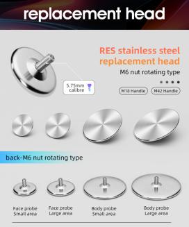 448kHz Body Sculptor Device Probe , A Set of 8 Probes, 4 ceramic heads, 4 metal heads