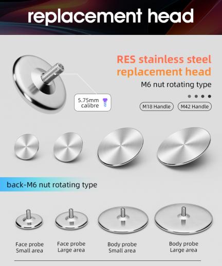448kHz Body Sculptor Device Probe , A Set of 8 Probes, 4 ceramic heads, 4 metal heads