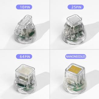 Gold-RF-Microneedling-Aufsatz, Set aus vier: 1 * 10Pin, 1 * 25Pin, 1 * 64Pin, 1 * Nanoneedling-Aufsatz