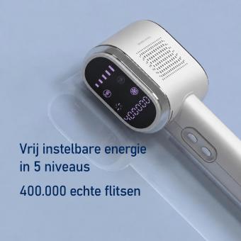 Professioneel IPL-Laserontharingsapparaat met Geavanceerde IGBT-Technologie – Snelle Permanente Ontharing met Slimme Ice-Cool en Pijnloze Laserontharing – Grijs