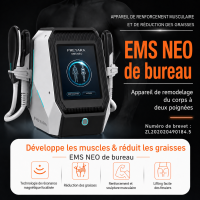 Appareil EMS NEO de Modelage Corporel – Appareil RF EMS de bureau à deux poignées pour le ventre, la taille, les bras et les jambes – tonification musculaire, raffermissement et réduction des graisses