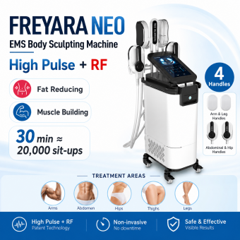 NEO EMS Body Sculpting Slim Machine, High Pulse & Radiofrequency, 4 Handles, for Fat Reducing and Muscle Building, FDA Certified