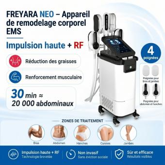 Appareil de modelage corporel NEO EMS, impulsions élevées et radiofréquence, 4 poignées, pour la réduction de la graisse et le développement musculaire, certifié FDA