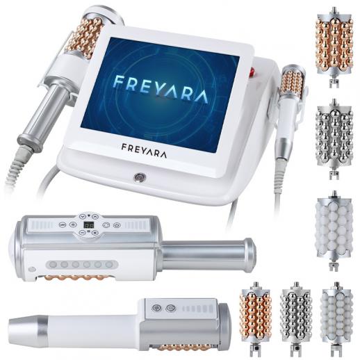 Machine de massage Inner Ball Roller à 2 poignées – Thérapie par micro-vibrations compressives avec lumière LED rouge et bleue pour remodelage du corps, drainage lymphatique, réduction de la cellulite, relaxation musculaire et raffermissement de la peau