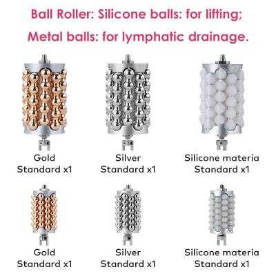 Massageapparaat met interne balroller, 2 handgrepen, compressie-microvibratietherapie met rood en blauw LED-licht voor lichaamsvorming, lymfedrainage, cellulitisvermindering, spierontspanning en huidverstrakking.