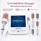 Inner Ball Roller Massage Machine 2 Handles, Compression Micro-Vibration Therapy with Red & Blue LED Light for Body Sculpting, Lymphatic Drainage, Cellulite Reduction, Muscle Relaxation & Skin Tightening