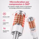 Machine de massage Inner Ball Roller à 2 poignées – Thérapie par micro-vibrations compressives avec lumière LED rouge et bleue pour remodelage du corps, drainage lymphatique, réduction de la cellulite, relaxation musculaire et raffermissement de la peau