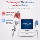 Machine de massage Inner Ball Roller à 2 poignées – Thérapie par micro-vibrations compressives avec lumière LED rouge et bleue pour remodelage du corps, drainage lymphatique, réduction de la cellulite, relaxation musculaire et raffermissement de la peau