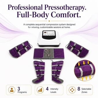 Full Body Air Compression Massager, Professional Pressotherapy Machine for Lymphatic Drainage, Relieve Swelling, Edema Relief, Muscle Recovery, Eliminate Fatigue & Boost Circulation