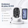 K33 Analyseur de Peau IA Professionnel – 8 Spectres d’Imagerie | Système 3 Caméras 180° | Écran 15,6” | 30+ Indicateurs Avancés | Algorithmes Multi-Types de Peau | Microscope 50X Cuir Chevelu